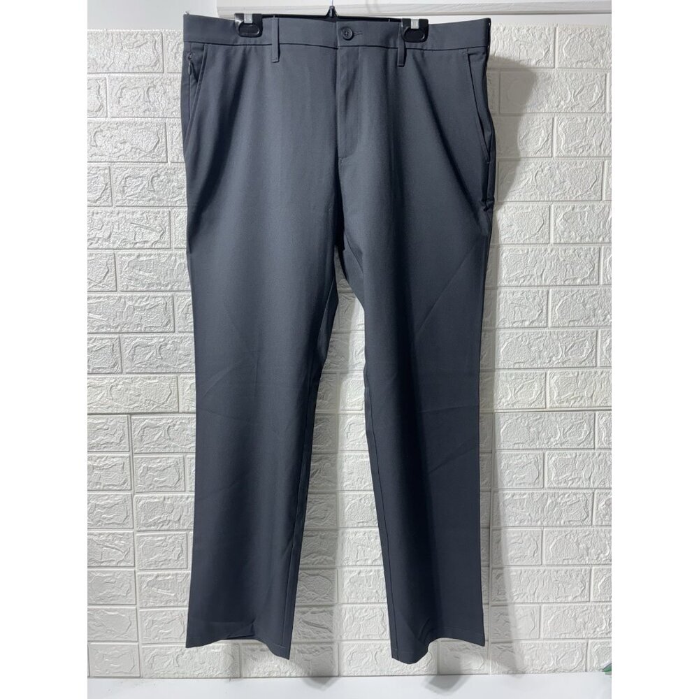 HAGGAR Men Inmotion Performance Pant Straight Fit, Charcoal, Size 40X32
